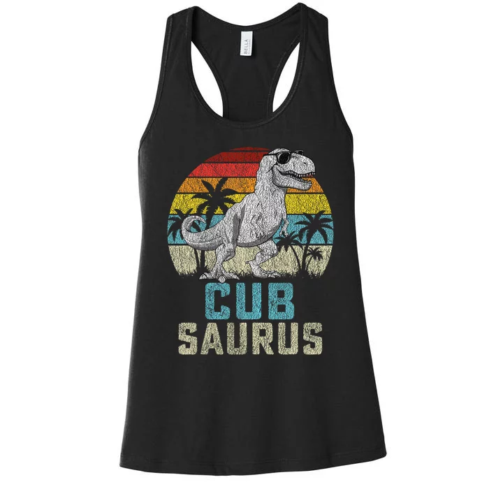 Cubsaurus T Rex Dinosaur Cub Saurus FatherS Family Women's Racerback Tank