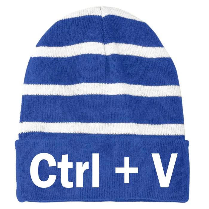 Ctrl + V Striped Beanie with Solid Band