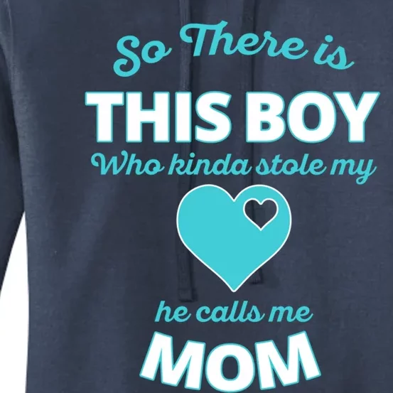 Cute This Stole My Heart He Calls My Mom Gift Women's Pullover Hoodie