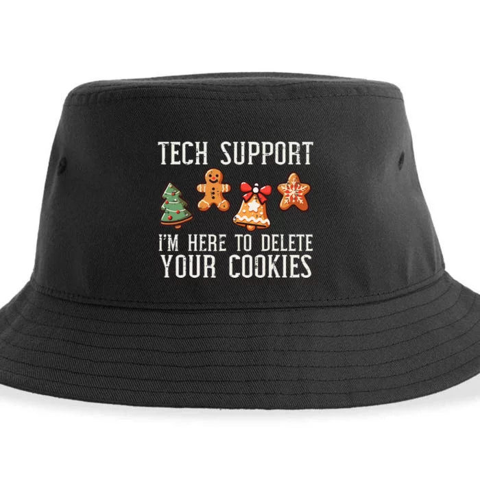 Christmas Tech Support Here To Delete Cookies Xmas Sustainable Bucket Hat