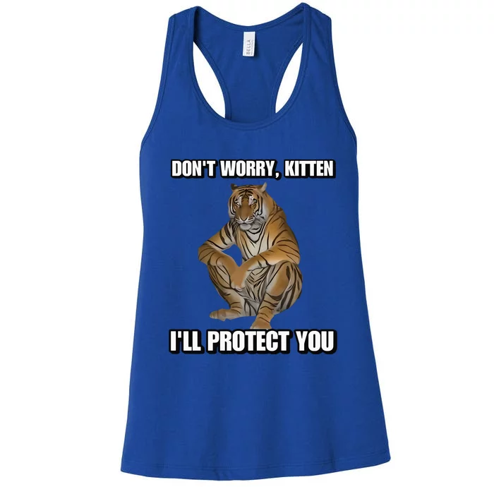 Cringey Tees Store I’Ll Protect You Kitten Cringey Women's Racerback Tank