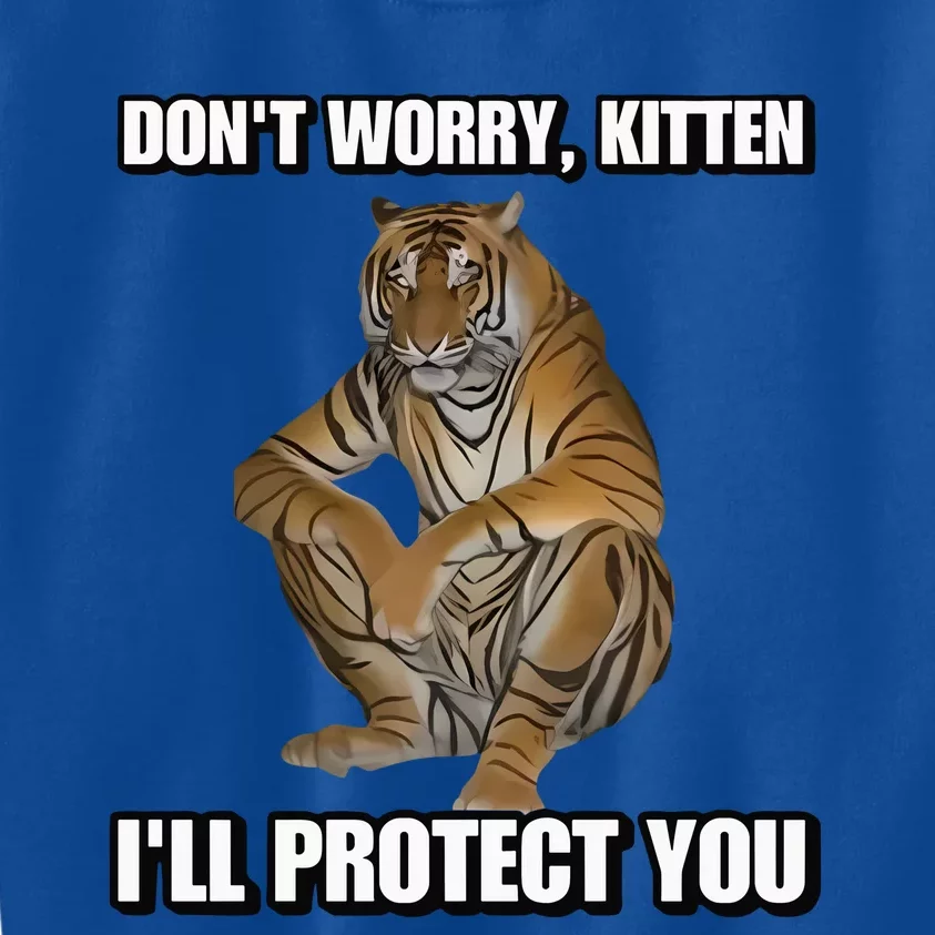 Cringey Tees Store I’Ll Protect You Kitten Cringey Kids Sweatshirt