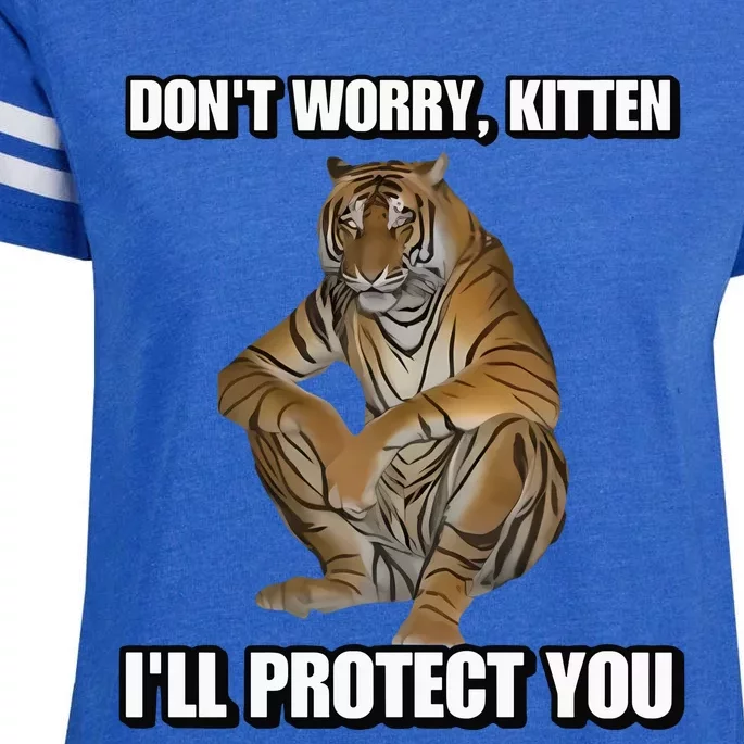 Cringey Tees Store I’Ll Protect You Kitten Cringey Enza Ladies Jersey Football T-Shirt