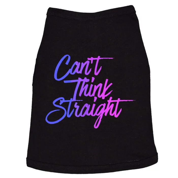 Can't Think Straight Funny Bisexual Bi Pride Flag Doggie Tank