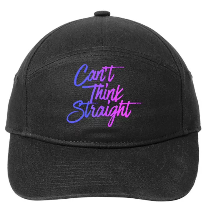 Can't Think Straight Funny Bisexual Bi Pride Flag 7-Panel Snapback Hat