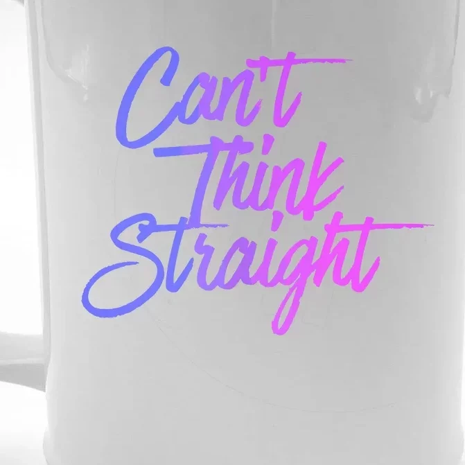 Can't Think Straight Funny Bisexual Bi Pride Flag Front & Back Beer Stein