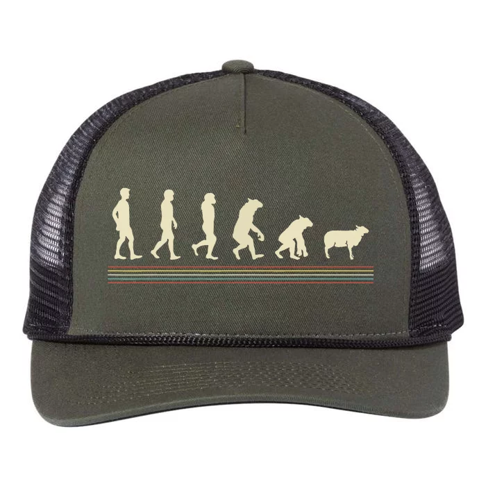 Conspiracy Theorist Sheepp Human Evolution Wake Up Sheeple Retro Rope Trucker Hat Cap