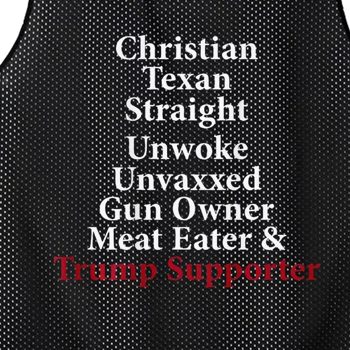 Christian Texan Straight Unwoke Gun Owner Trump Mesh Reversible Basketball Jersey Tank