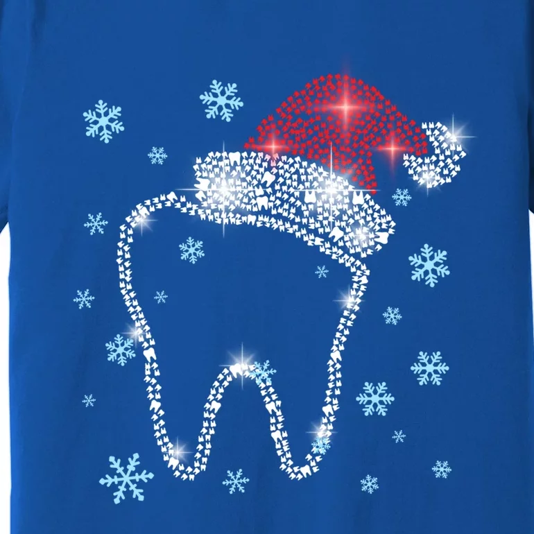 Christmas Tooth Santa Hat Funny Dentist Dental Assistant Gift Premium T-Shirt