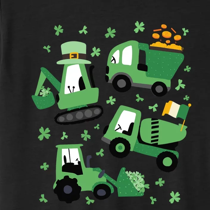 Construction Trucks St. Paddys Shamrocks St Patricks ChromaSoft Performance T-Shirt