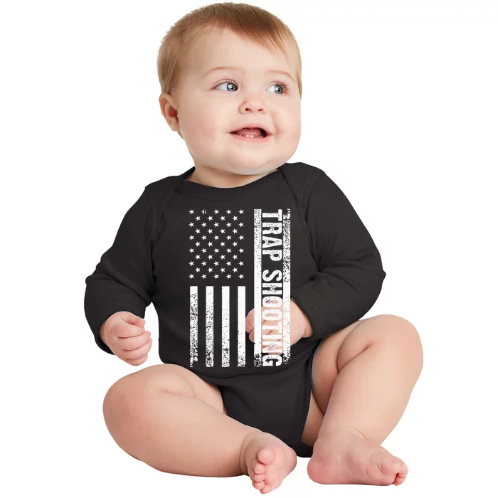 Cool Trap Shooting Art For Trap Shooter Shooting Baby Long Sleeve Bodysuit