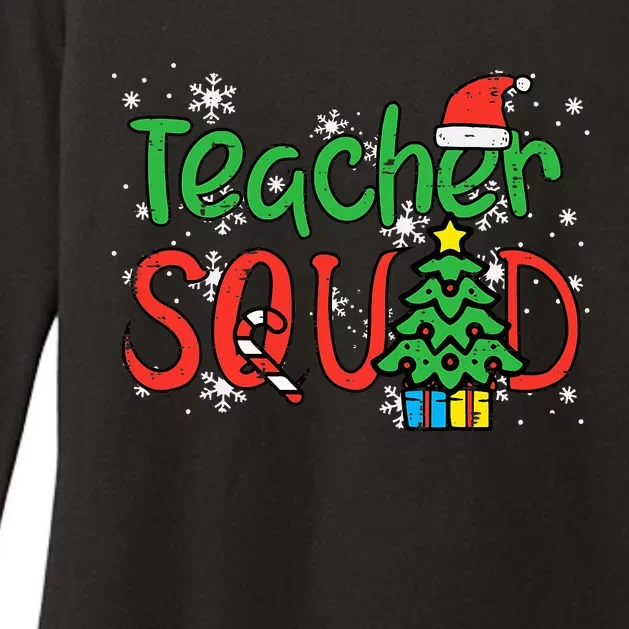 Christmas Teacher Squad Funny Xmas Teachers Crew Womens CVC Long Sleeve Shirt