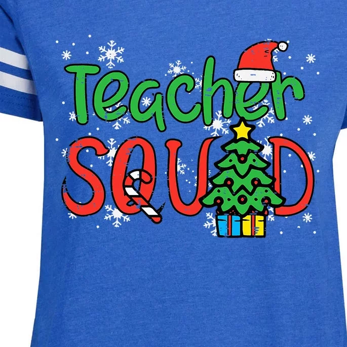 Christmas Teacher Squad Funny Xmas Teachers Crew Enza Ladies Jersey Football T-Shirt