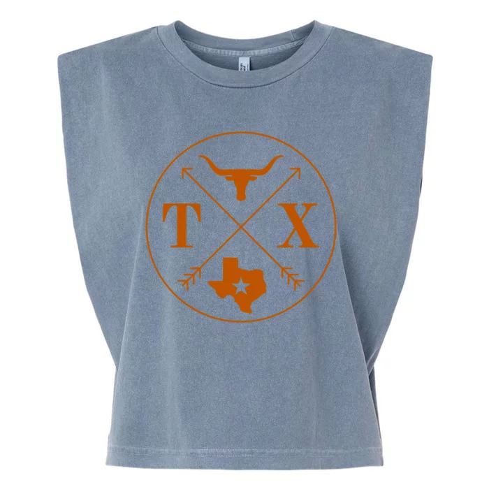 Cool Texas State X Text Football Garment-Dyed Women's Muscle Tee