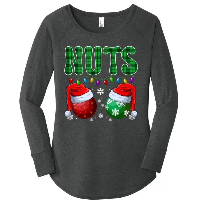 Christmas T Shirts Matching Couple Family Chestnuts Women's Perfect Tri Tunic Long Sleeve Shirt