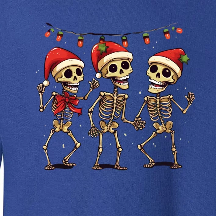 Christmas Three Skeletons Dancing Tree Light Xmas Gift Toddler Sweatshirt