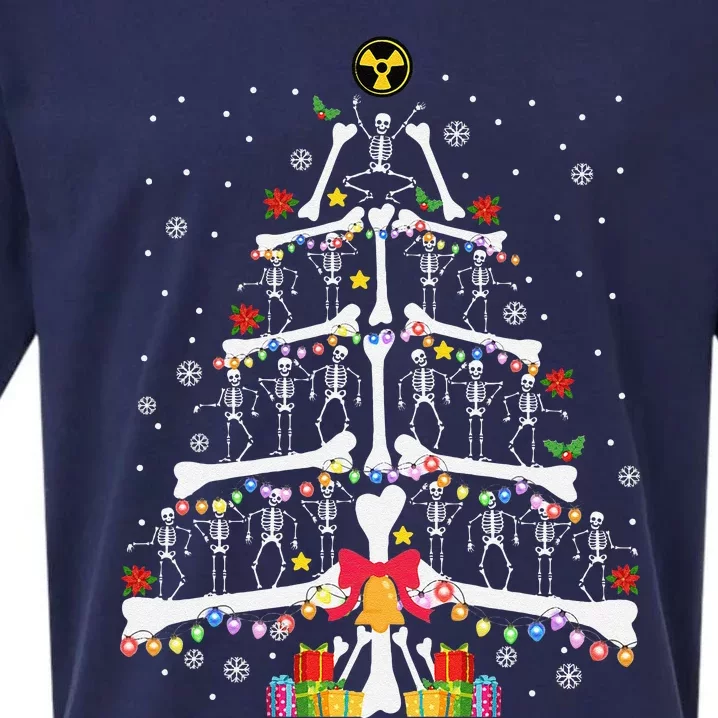 Christmas Tree Skeleton Xmas Radiology Xray Technologist Sueded Cloud Jersey T-Shirt