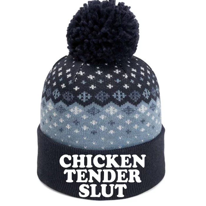 Chicken Tender Slut Funny Gift The Baniff Cuffed Pom Beanie