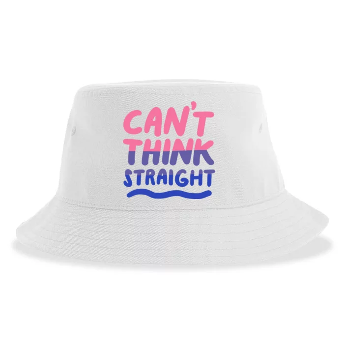 Can't Think Straight Bisexual Lgbt Pride Flag Funny Gift Sustainable Bucket Hat