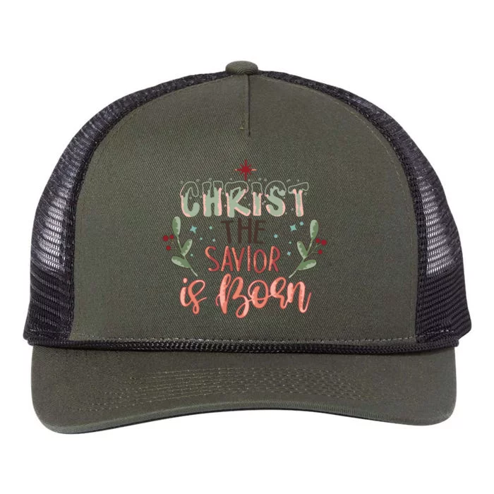 Christ The Savior Is Born Christian Retro Christmas Religious Graphic Plus Size Retro Rope Trucker Hat Cap