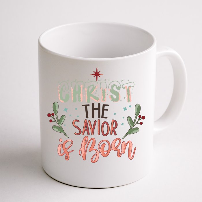 Christ The Savior Is Born Christian Retro Christmas Religious Graphic Plus Size Front & Back Coffee Mug