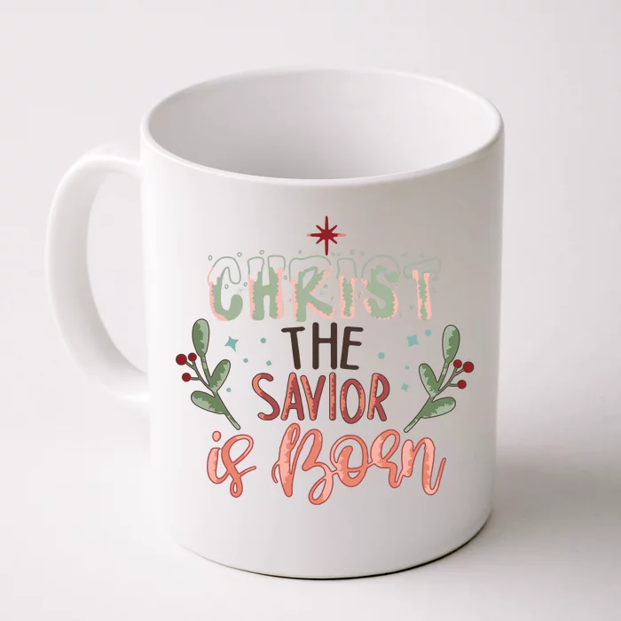 Christ The Savior Is Born Christian Retro Christmas Religious Graphic Plus Size Front & Back Coffee Mug