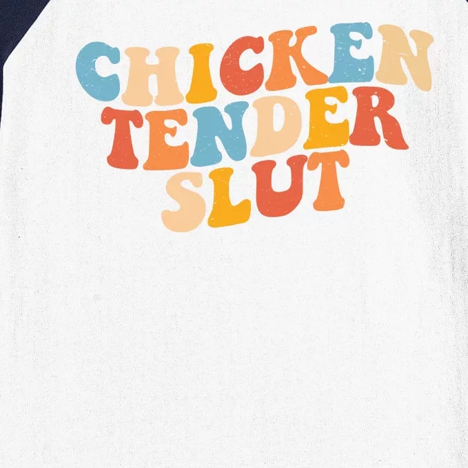 Chicken Tender Slut Retro Funny Baseball Sleeve Shirt