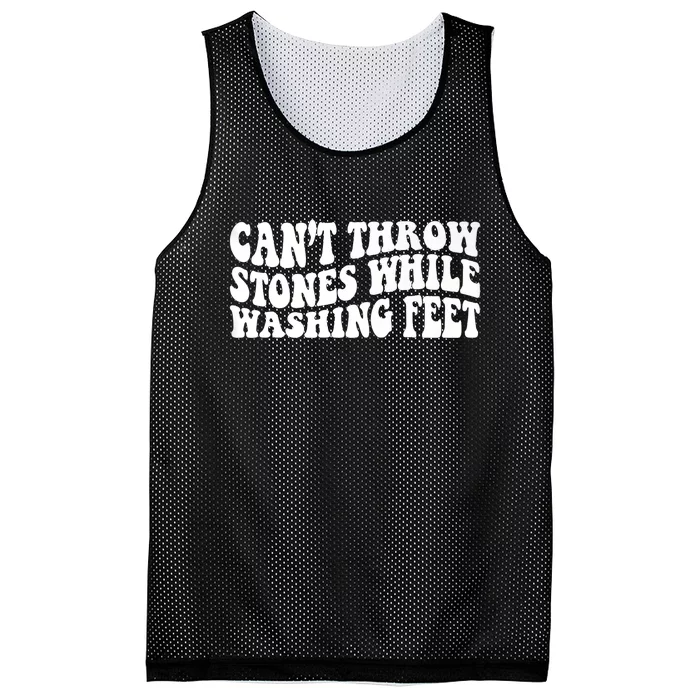 Can't Throw Stones While Washing Feet Mesh Reversible Basketball Jersey Tank