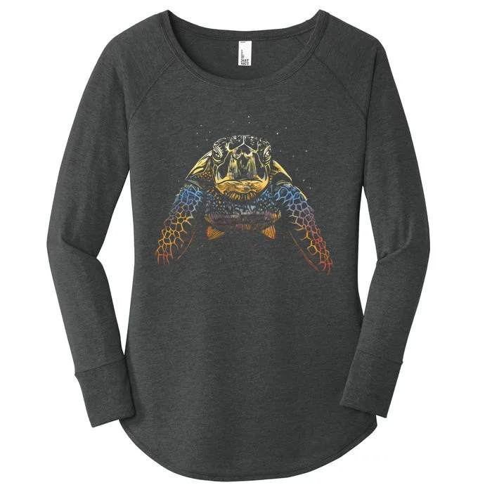 Colorful Turtle Sea Life Women's Perfect Tri Tunic Long Sleeve Shirt