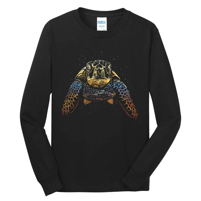 Colorful Turtle Sea Life Tall Long Sleeve T-Shirt