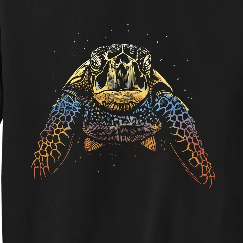 Colorful Turtle Sea Life Tall Sweatshirt