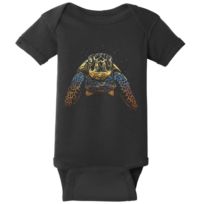 Colorful Turtle Sea Life Baby Bodysuit