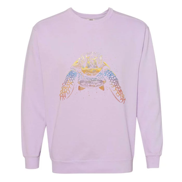 Colorful Turtle Sea Life Garment-Dyed Sweatshirt