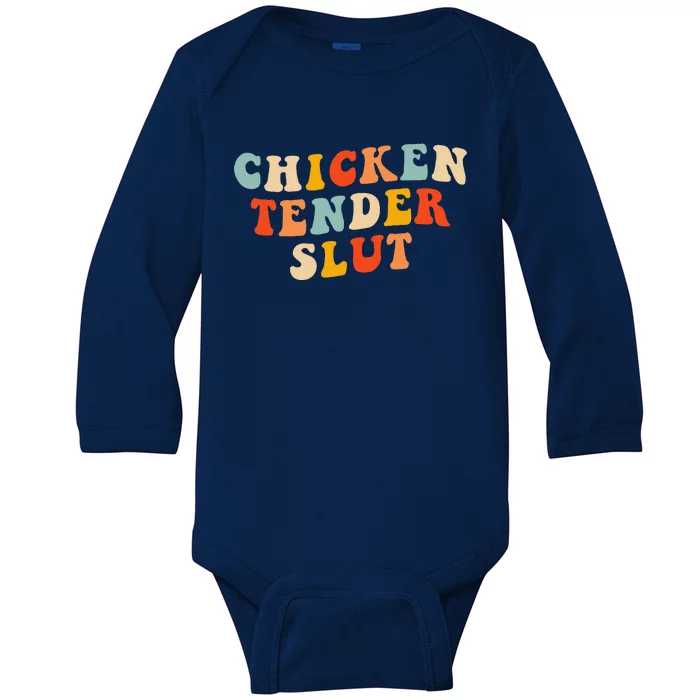 Chicken Tender Slut Retro Baby Long Sleeve Bodysuit