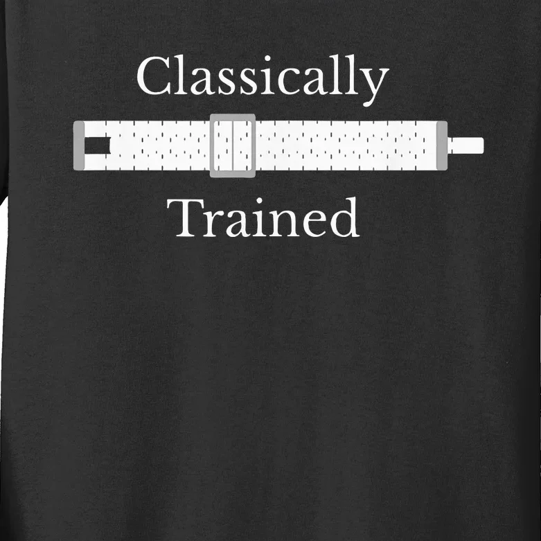 Classically Trained Slide Rule Mechanical Analog Calculator Kids Long Sleeve Shirt