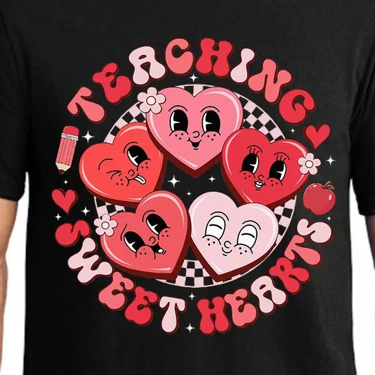 Cute Teaching Sweethearts Candy Heart Valentines Day Teacher Pajama Set