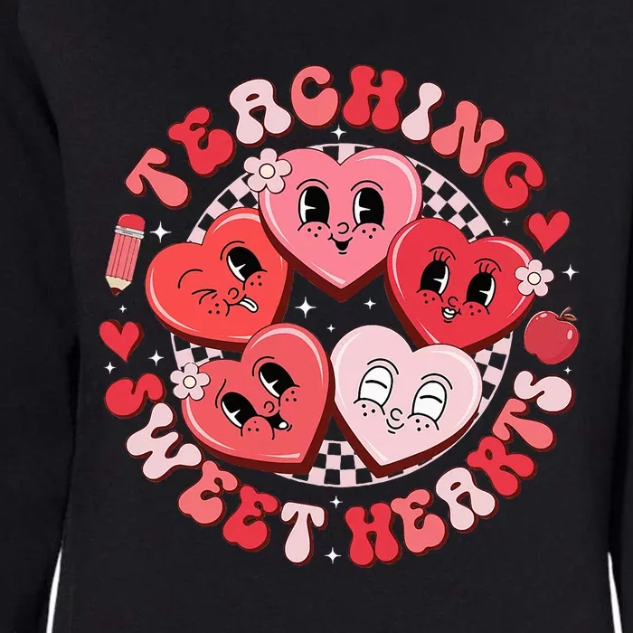 Cute Teaching Sweethearts Candy Heart Valentines Day Teacher Womens California Wash Sweatshirt