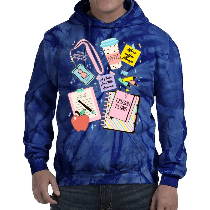 Cute Teacher Stuff School Life Tie Dye Hoodie