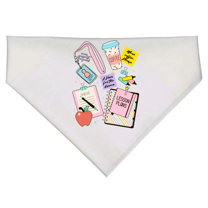 Cute Teacher Stuff School Life USA-Made Doggie Bandana