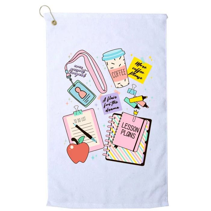 Cute Teacher Stuff School Life Platinum Collection Golf Towel