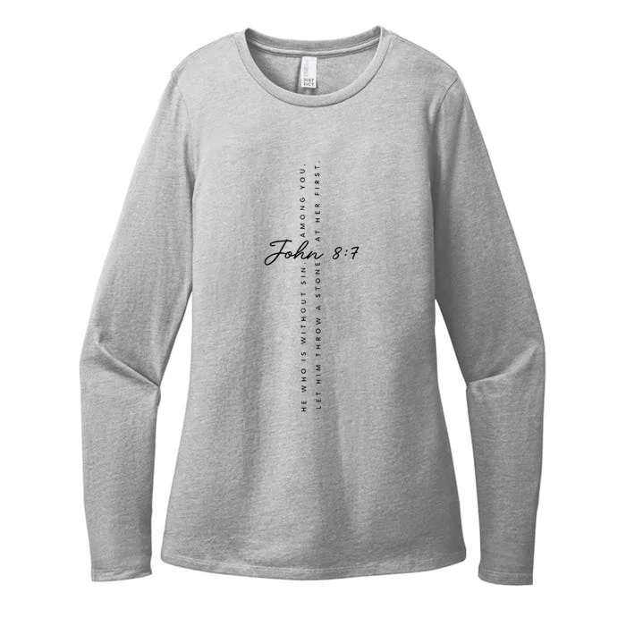 CanT Throw Stones While Washing Feet John 87 Womens CVC Long Sleeve Shirt