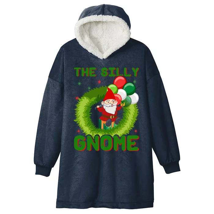 Christmas The Silly Gnome Gift Hooded Wearable Blanket