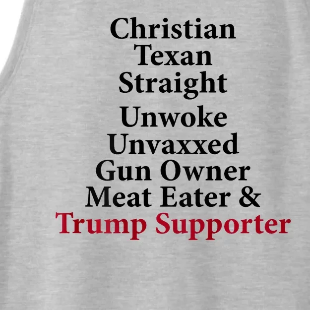 Christian Texan Straight Unwoke Gun Owner Trump Ladies Tri-Blend Wicking Tank