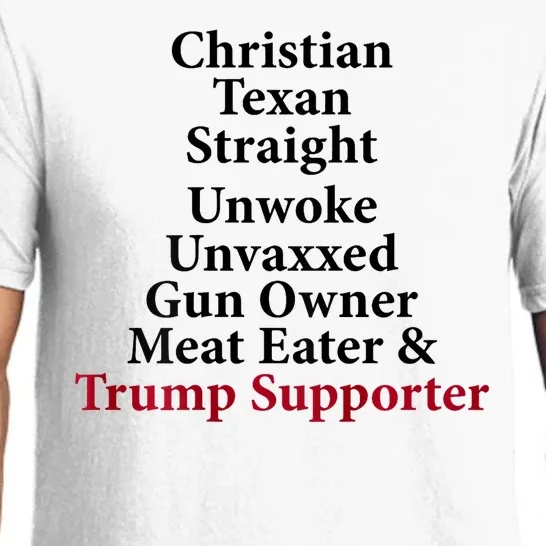 Christian Texan Straight Unwoke Gun Owner Trump Pajama Set