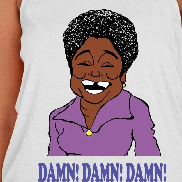 Classic TV Show Sitcom Good Times Damn Damn Damn Women's Knotted Racerback Tank