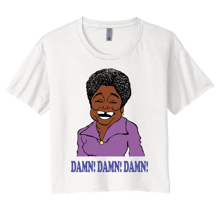 Classic TV Show Sitcom Good Times Damn Damn Damn Women's Crop Top Tee