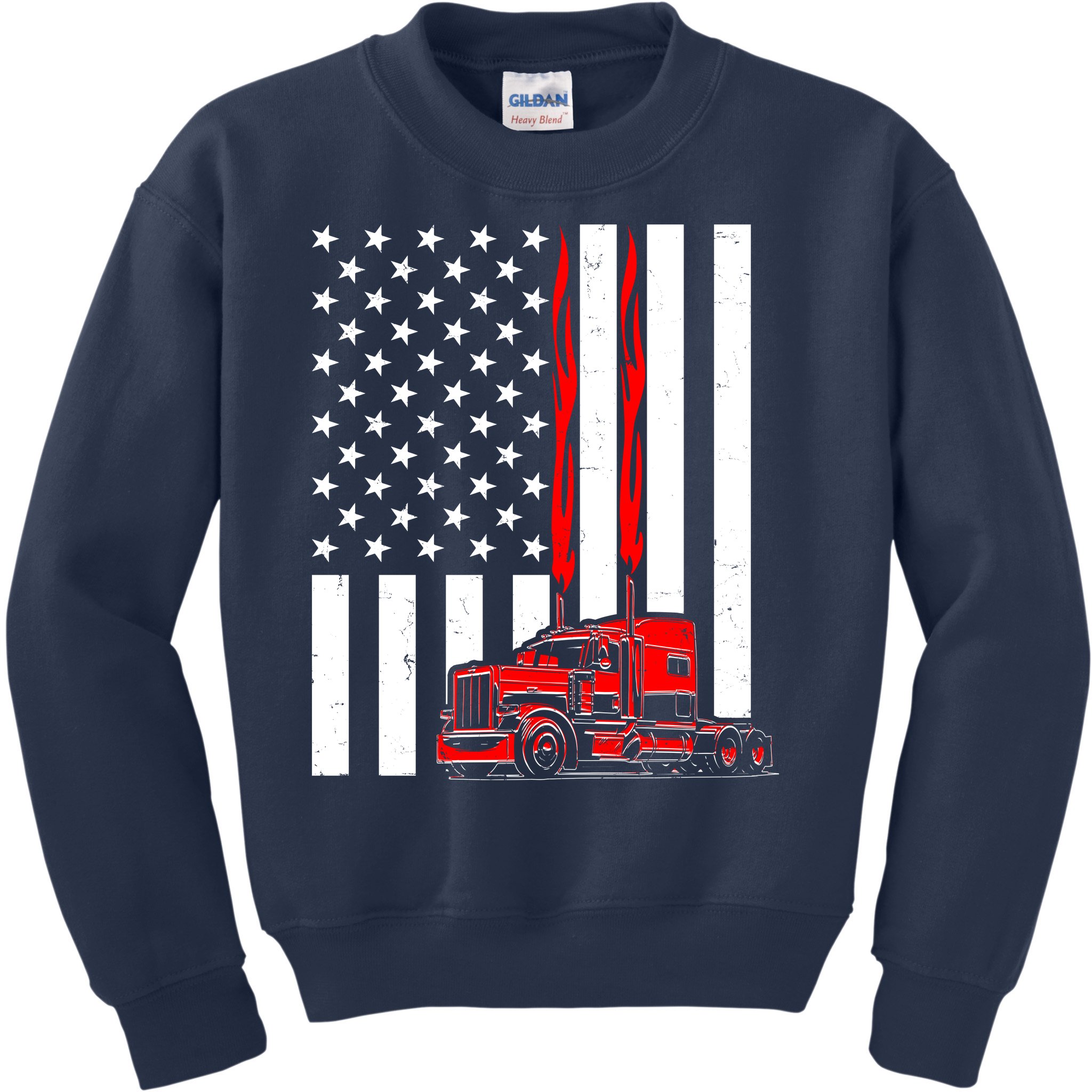 American Flag Semi Truck Driver Gifts Truck Lovers Trucker Women's T-Shirt