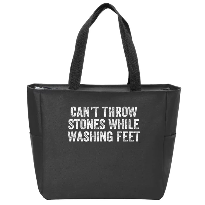 Can't Throw Stones While Washing Feet Funny Zip Tote Bag