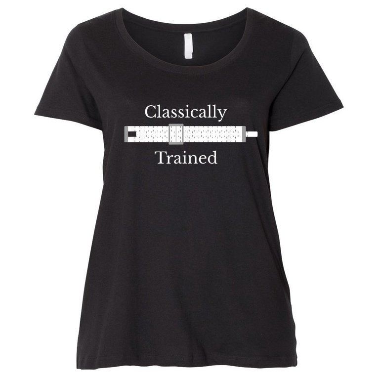 Classically Trained Slide Rule Mechanical Analog Calculator Women's Plus Size T-Shirt