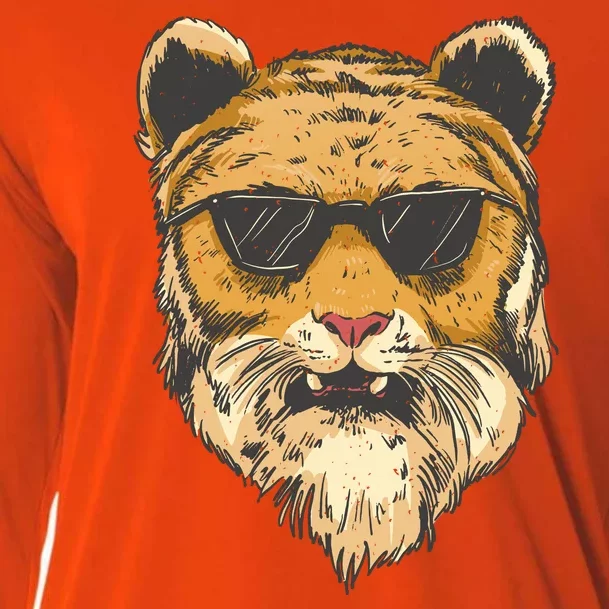 Cool Tiger Sunglasses Retro Cooling Performance Long Sleeve Crew